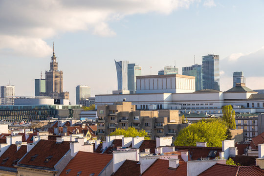 Panoramic view of Warsaw