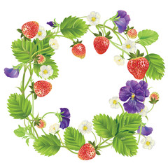 fresh berry round frame.