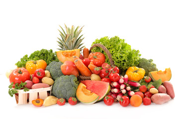 fruit and vegetable isolated on white background