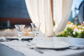 Relaxing luxury dining table set outdoor