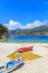 View of a Limni beach in Corfu, Greece