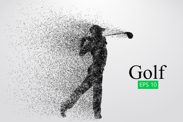 Silhouette of a golf player. Vector illustration - obrazy, fototapety, plakaty