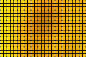 Bright golden yellow abstract rounded mosaic background over black