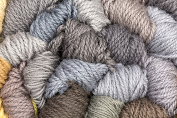 Grey wool yarn background 