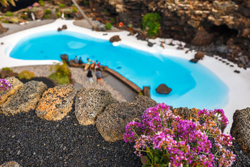 Fototapeta na wymiar Jameos del Agua pool in volcanic cave, Lanzarote, Canary Islands, Spain