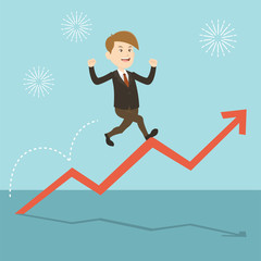 businessman rising progress