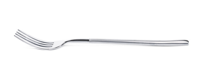 Metal dinner fork isolated