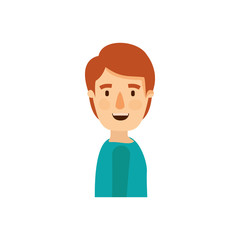 colorful caricature side view young man with hairstyle vector illustration