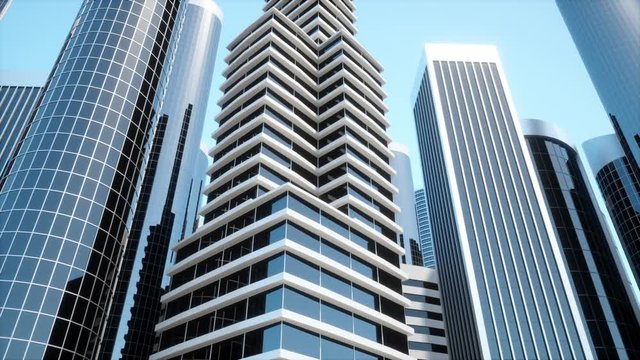 Flying arround at skyscrappers