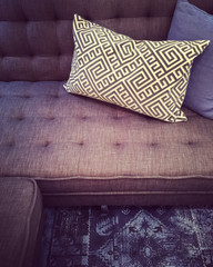 Fancy sofa with decorative cushions