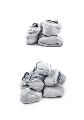 Pile of a low-cut socks isolated