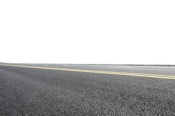 New asphalt road on white background