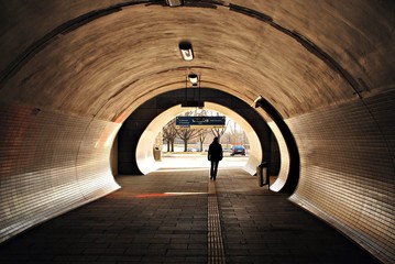 Subway underpass tunel passage for pedestrians