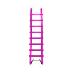 Wooden ladder in pink design with shadow leading up 