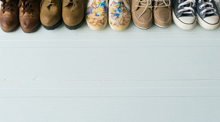 Accessories costume clothes Jeans and hats sunglasses shoes on a white background.