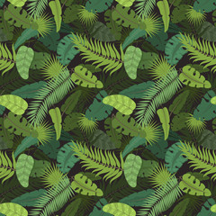 Seamless pattern with leaves vector illustration.