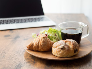 bread breakfast on table