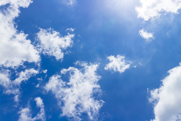Naklejka na ściany i meble Blur clouds on the sky with sun light