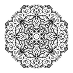 Abstract black and white mandala pattern
