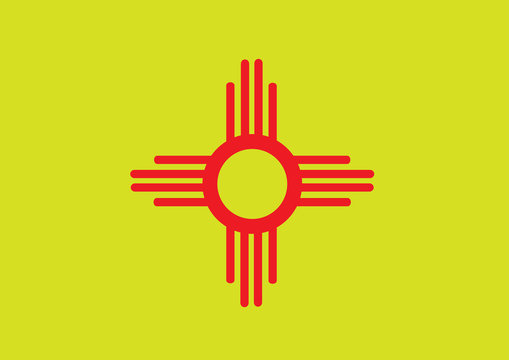 New Mexico State Flag or Illustration image of New Mexico state flag