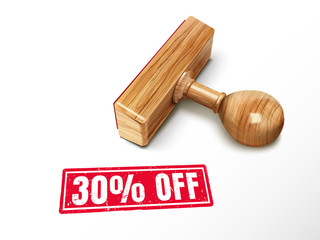 30 percent off text and stamp