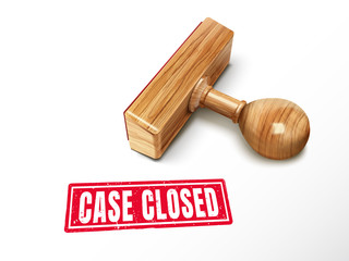 case closed text and stamp