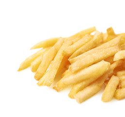 Pile of a french fries isolated