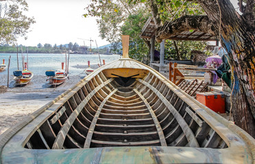 Inside boat structure made from wood