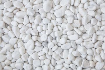 White pebbles texture or background. White gravel background.