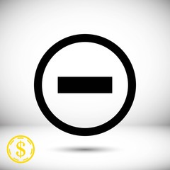 minus icon stock vector illustration flat design