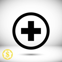plus icon stock vector illustration flat design