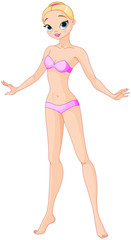 Princess in Pink Bikini