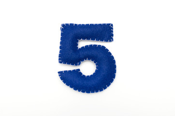 フェルトの数字 5