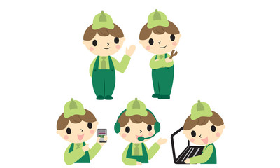 cut boy cartoon set customer service