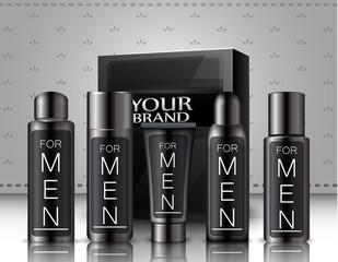 Set of men cosmetics package 
