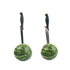 Knife in a watermelon isolated