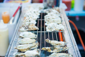 fresh oyster grilled for eat