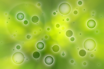 Abstract blurred circle pattern on the yellow green nature background.