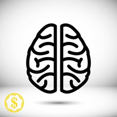 brain icon stock vector illustration flat design
