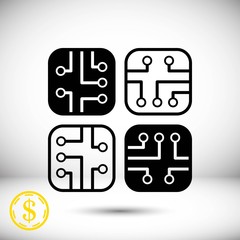 circuit board icon stock vector illustration flat design
