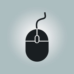 Icon of mouse.So, click the mouse. Flat design style.