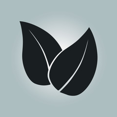 Leaf icon. Fresh natural product symbol. Organic product sign. Flat design style.