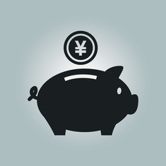 Piggy bank icon. Pictograph of moneybox. Flat design.