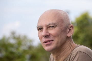 Seniors portrait, contemplative old caucasian man