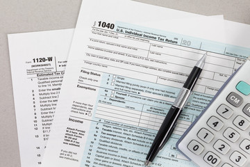 Close - up U.S. income tax form
