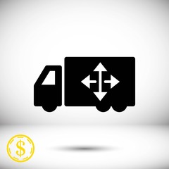 truck icon stock vector illustration flat design