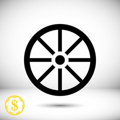 Obraz premium wheel icon stock vector illustration flat design