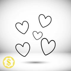 heart icon stock vector illustration flat design