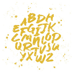 Hand drawn letters written with a brush