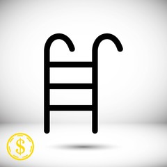 ladder icon, vector illustration. Flat design style